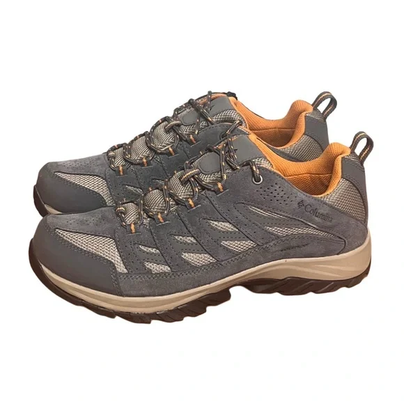 Men’s Columbia Crestwood Gray and Orange Trail Low Hiking Trail Shoes Sz 10 - Picture 2 of 11